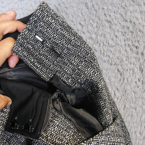 J.Crew Maxi Skirt Womens 4 Gray Wool Blend Tweed Side Slit Pencil Modest Vintage - Picture 11 of 11